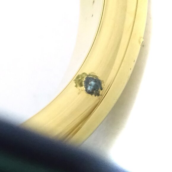 Hermes Triangle Scarf Ring Gold Veau Greine Courchevel Small Good - Picture 4 of 8